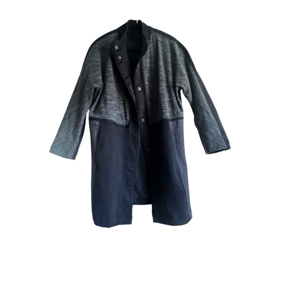 Lululemon Cocoon Coat | Small | Heathered Gray Wool Blend | Minimalist Jacket - Picture 2 of 4